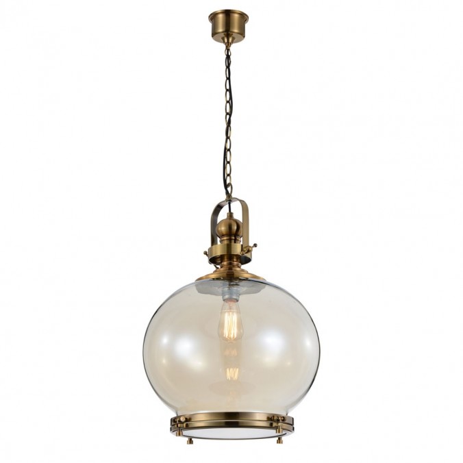 Lámpara esfera Vintage 40cm metal cuero