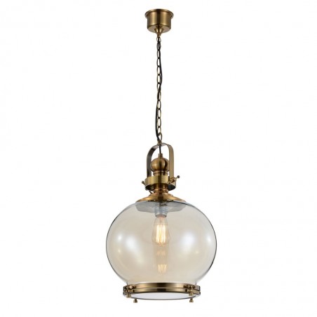 Lámpara esfera Vintage 33cm metal cuero