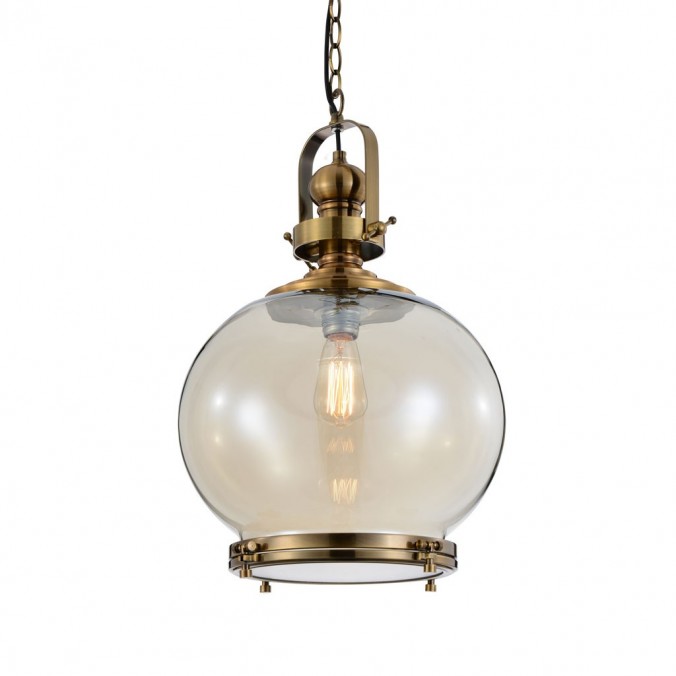 Lámpara esfera Vintage 33cm metal cuero