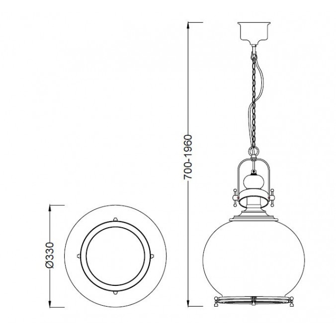 Lámpara esfera Vintage 33cm metal cuero Lámpara esfera Vintage 33cm metal cuero