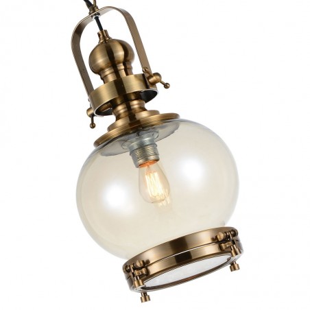 Lámpara esfera Vintage 24cm metal cuero