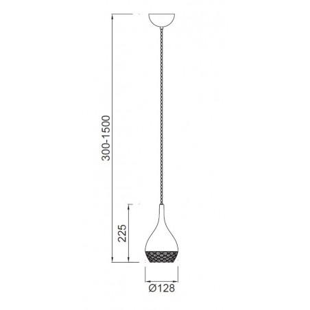 Colgante techo 1 luz Khalifa cromo