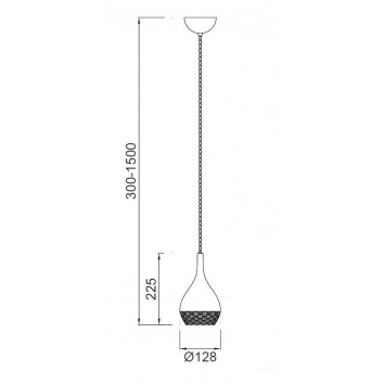 Colgante techo 1 luz Khalifa cobre 2