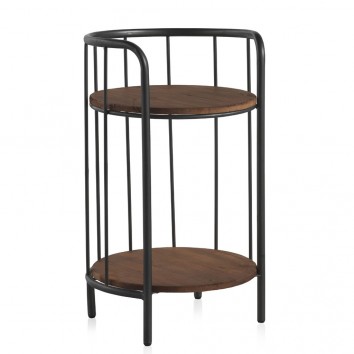 Mesa auxiliar 41x68cm pino y hierro