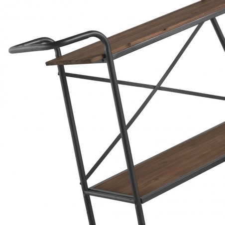Consola vintage industrial 118x45cm hierro y madera