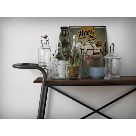 Consola vintage industrial 118x45cm hierro y madera