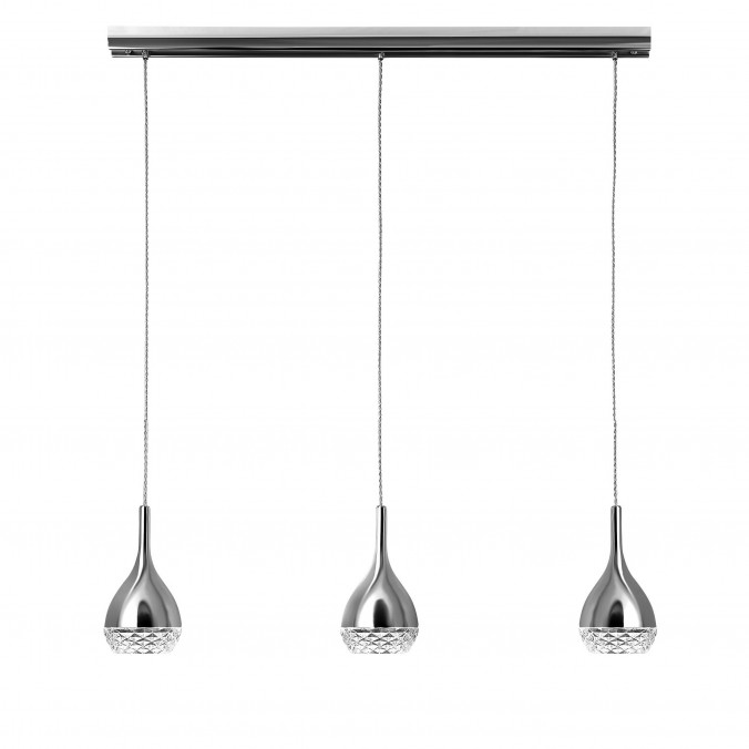 Lámpara techo 3 luces Khalifa cromo