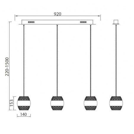 Lámpara techo 3 luces Khalifa LED integrado