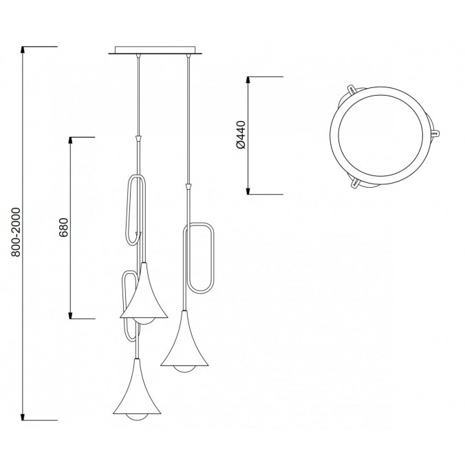 Lámpara techo 3 luces estilo JAZZ