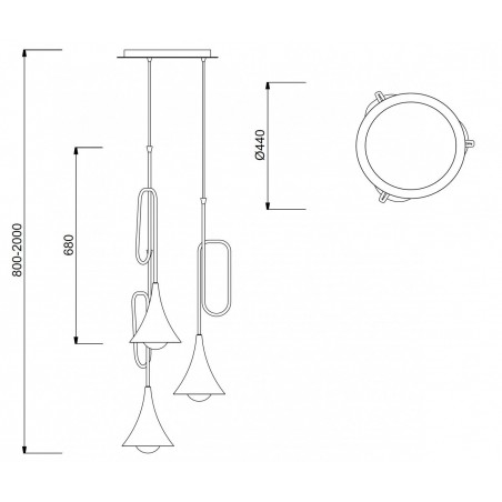 Lámpara techo 3 luces estilo JAZZ