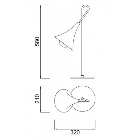 Lámpara de mesa 1 luz estilo JAZZ