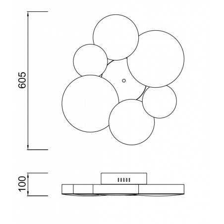 Plafón de techo led LUNAS 60,5cm