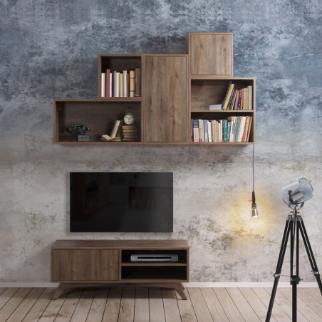 Mueble TV estilo nordico escandinavo 120cm roble