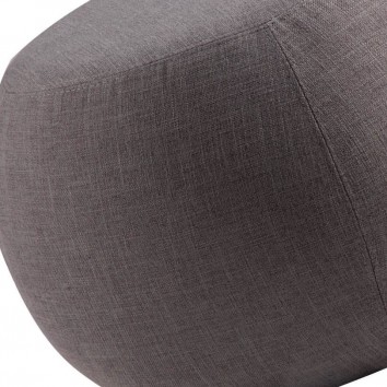Puff 53cm tapizado tela gris estructura madera 2