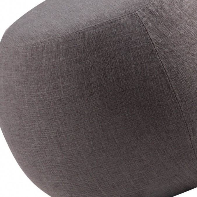 Puff 53cm tapizado tela gris estructura madera