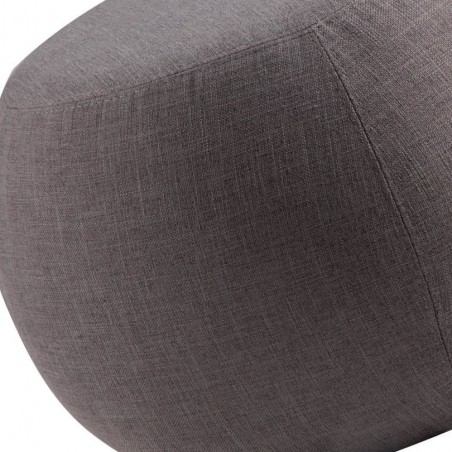 Puff 53cm tapizado tela gris estructura madera