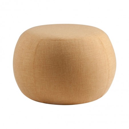 Puff 53cm tapizado tela mostaza estructura madera