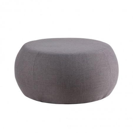 Puff 75cm tapizado tela gris estructura madera
