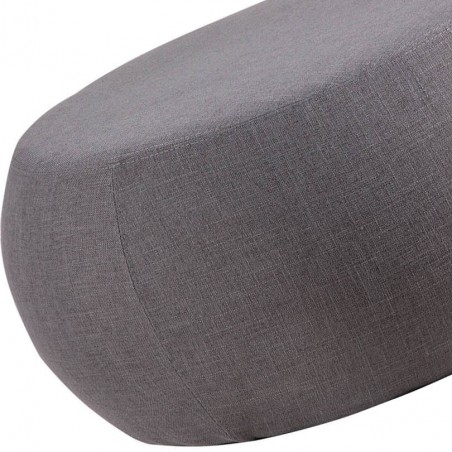 Puff 75cm tapizado tela gris estructura madera