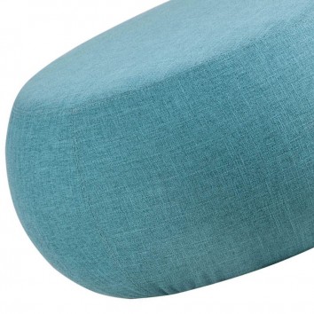Puff 75cm tapizado tela azul estructura madera 2