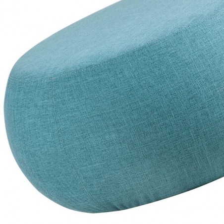 Puff 75cm tapizado tela azul estructura madera