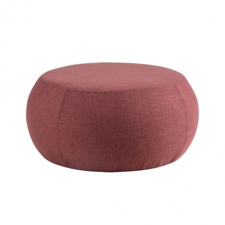 Puff 75cm tapizado tela color burdeos estructura madera