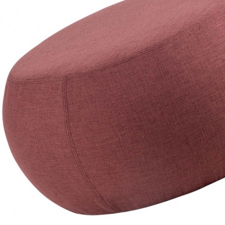 Puff 75cm tapizado tela color burdeos estructura madera