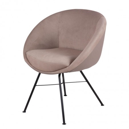 Sillón ALEXA beige tapizado tela y polipiel