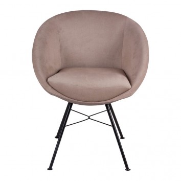 Sillón ALEXA beige tapizado tela y polipiel 2