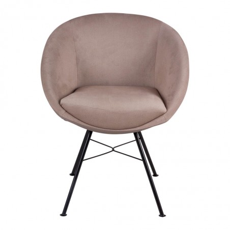 Sillón ALEXA beige tapizado tela y polipiel