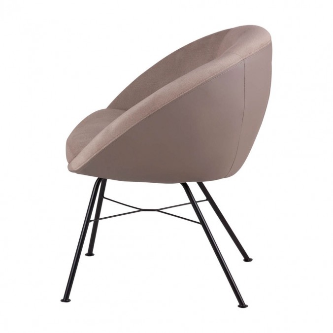 Sillón ALEXA beige tapizado tela y polipiel