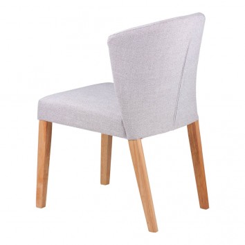 Silla ALINA tapizado gris claro y patas de roble 2