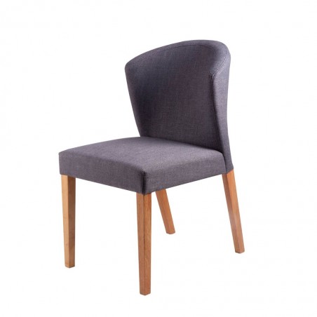 Silla ALINA tapizado gris oscuro y patas de roble