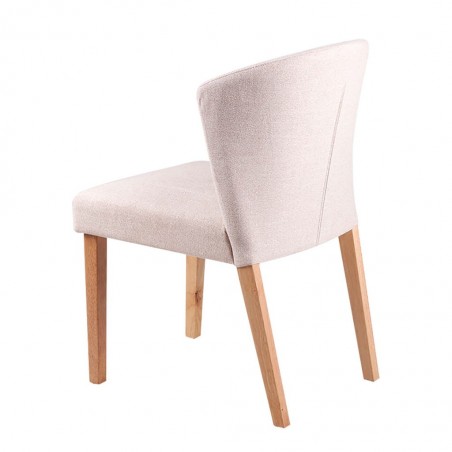 Silla ALINA tapizado beige claro y patas de roble