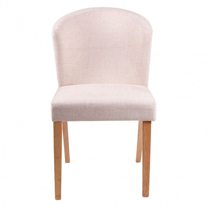 Silla ALINA tapizado beige claro y patas de roble