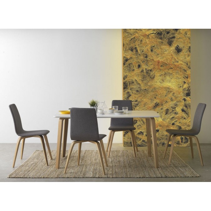 Pack 4 sillas estilo nórdico 44x51x88h contrachapado roble