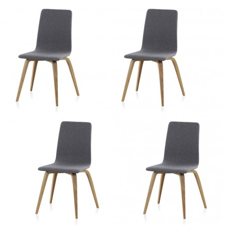 Pack 4 sillas estilo nórdico 44x51x88h contrachapado roble