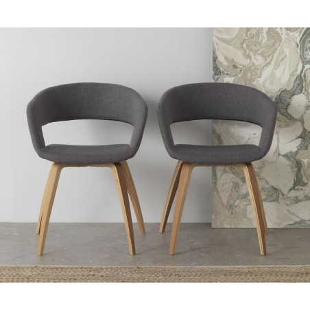 Pack 4 sillas estilo nórdico 57x53x77h contrachapado roble