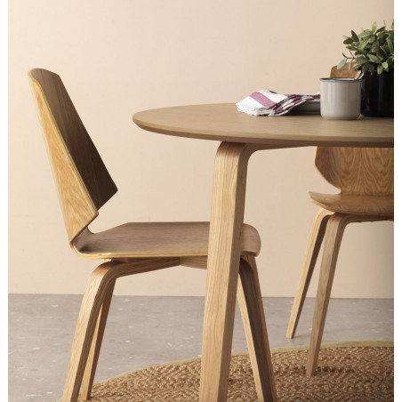 Pack 4 sillas estilo nórdico 43x51x84h de contrachapado de roble