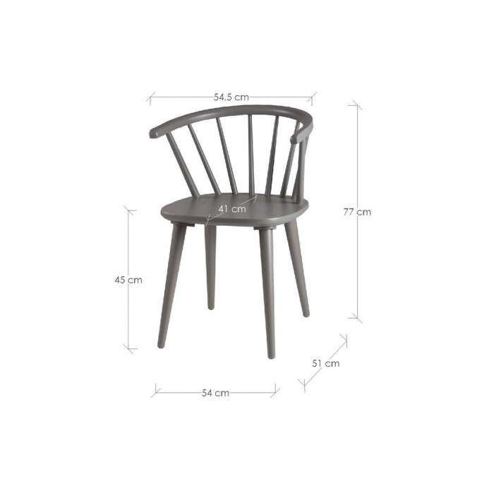 Silla vintage ANYA gris fabricada en madera Silla vintage ANYA gris fabricada en madera