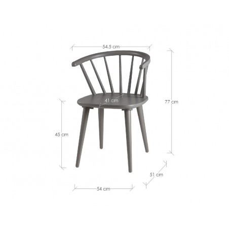 Silla vintage ANYA gris fabricada en madera