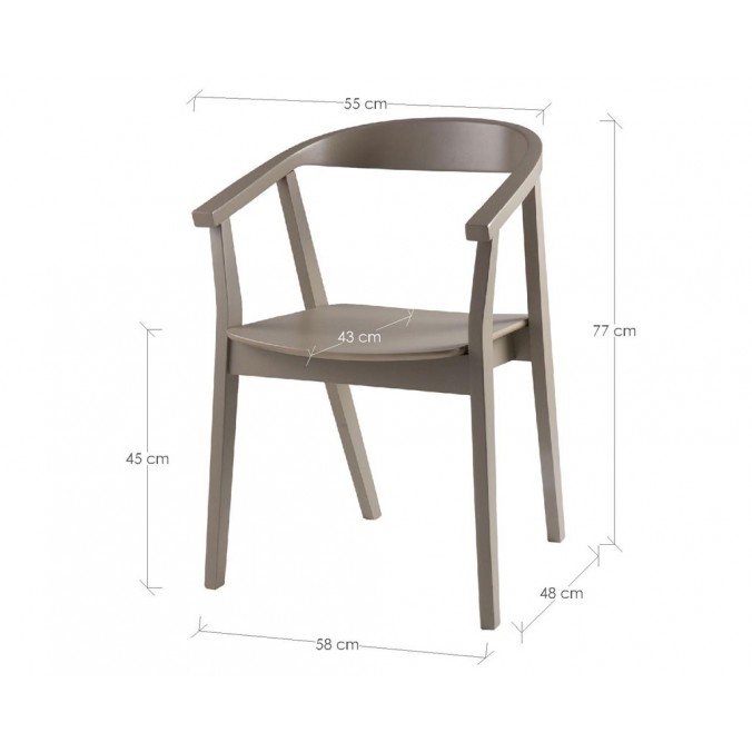 Silla vintage DONNA madera de tono verdoso