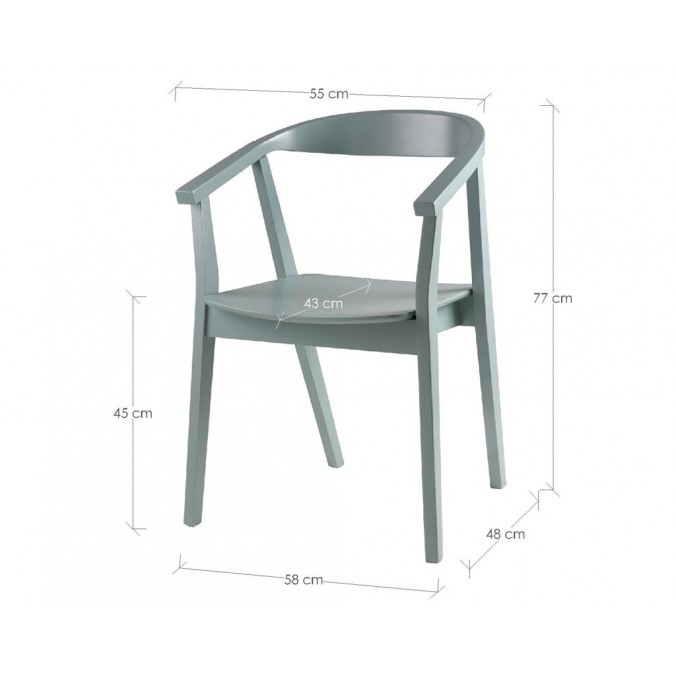 Silla vintage DONNA tono mint fabricada en madera