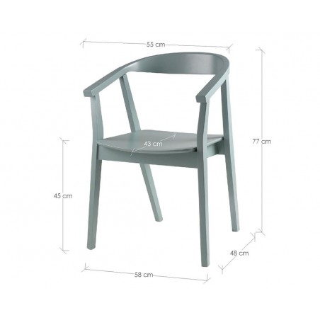 Silla vintage DONNA tono mint fabricada en madera