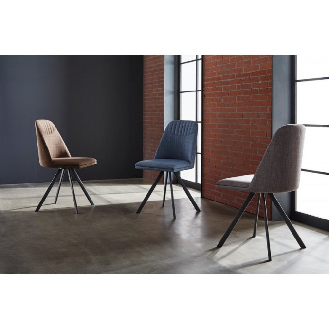 Silla giratoria CRIS color azul tapizada en tela