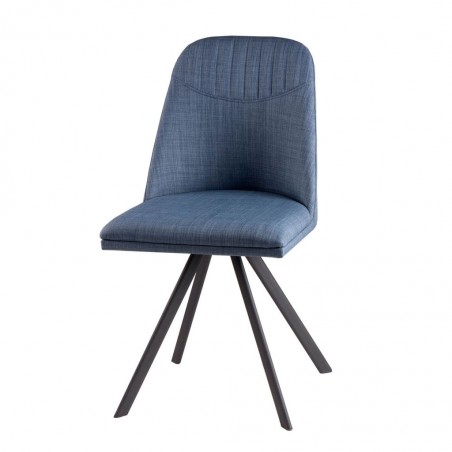 Silla giratoria CRIS color azul tapizada en tela
