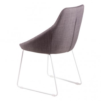 Silla diseño ALBA tapizado gris y patas color blanco 2