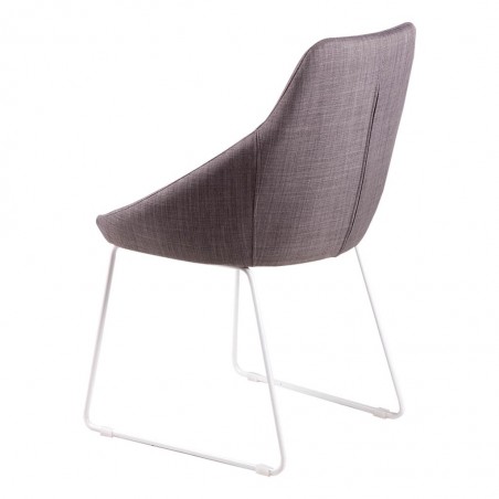 Silla diseño ALBA tapizado gris y patas color blanco