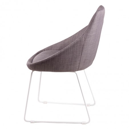 Silla diseño ALBA tapizado gris y patas color blanco