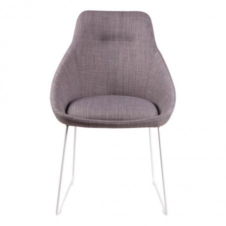 Silla diseño ALBA tapizado gris y patas color blanco